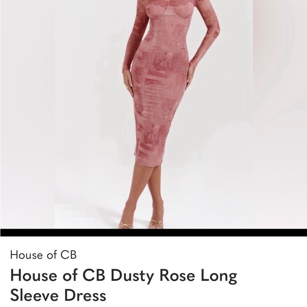 House of CB Mauve Long Sleeve Dress